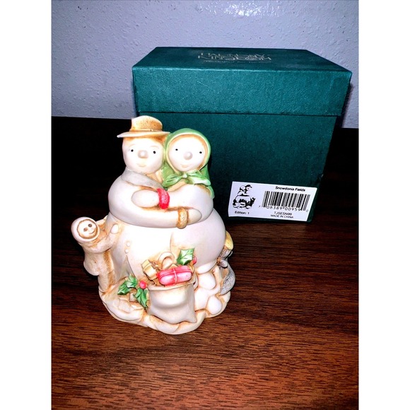 Gem & Harmony Other - Harmony Kingdom Snowdonia Fields Snowmen Holiday Trinket Box Retired‎ NIB